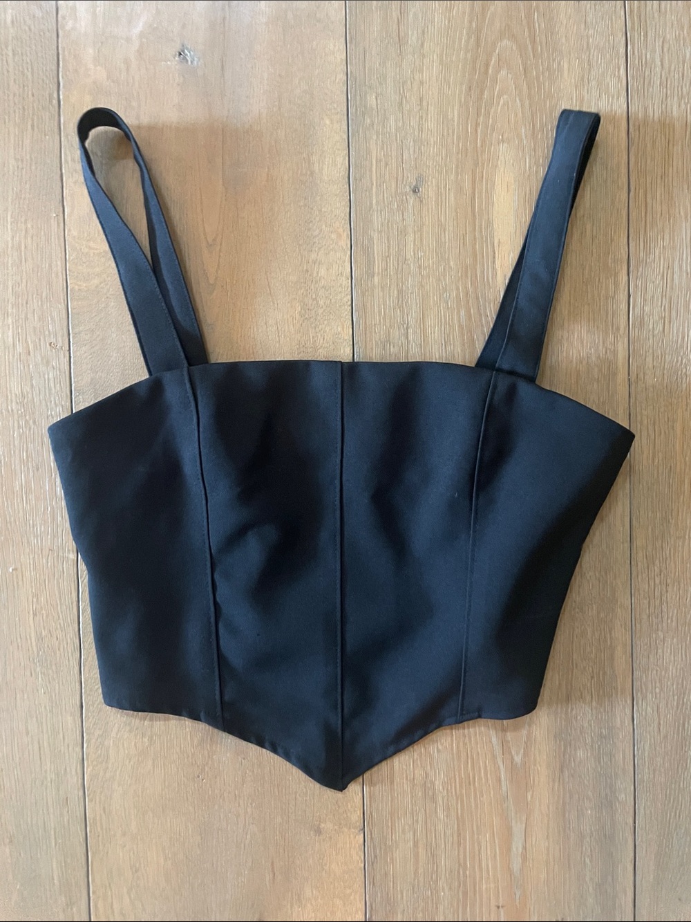 ALYA Black Structured Corset Crop Top- size S